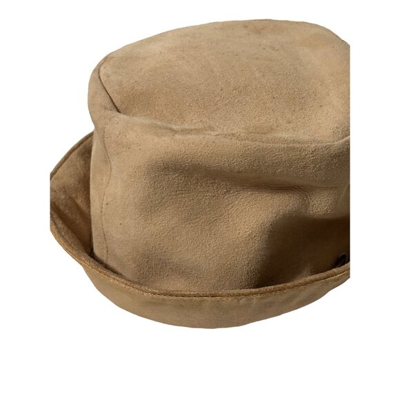 Vintage Khaki Peaked Cap With Lace Running Through Top - Picture 4 of 7